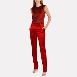 HELMUT LANG - Red Satin-like Dress Pants Sz 2 | Color: Red